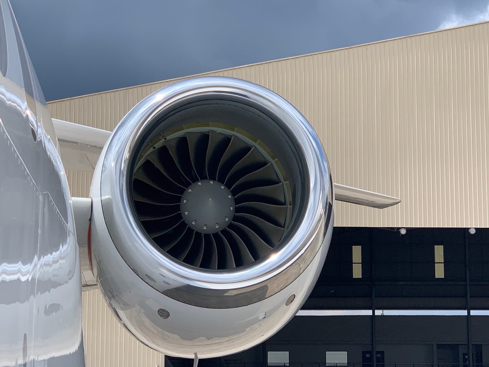 Falcon engine inlet against the sky